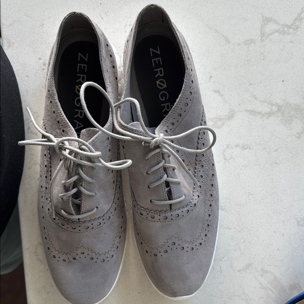 Cole Haan Gray Suede Wingtip Sneakers